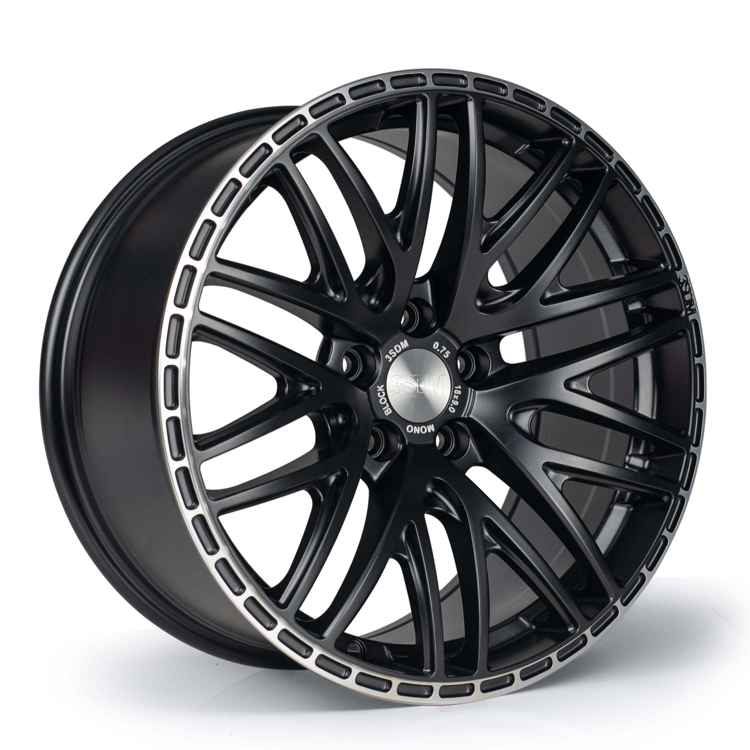 3SDM 0.75 Matt Black / Machined Lip Alloy Wheels