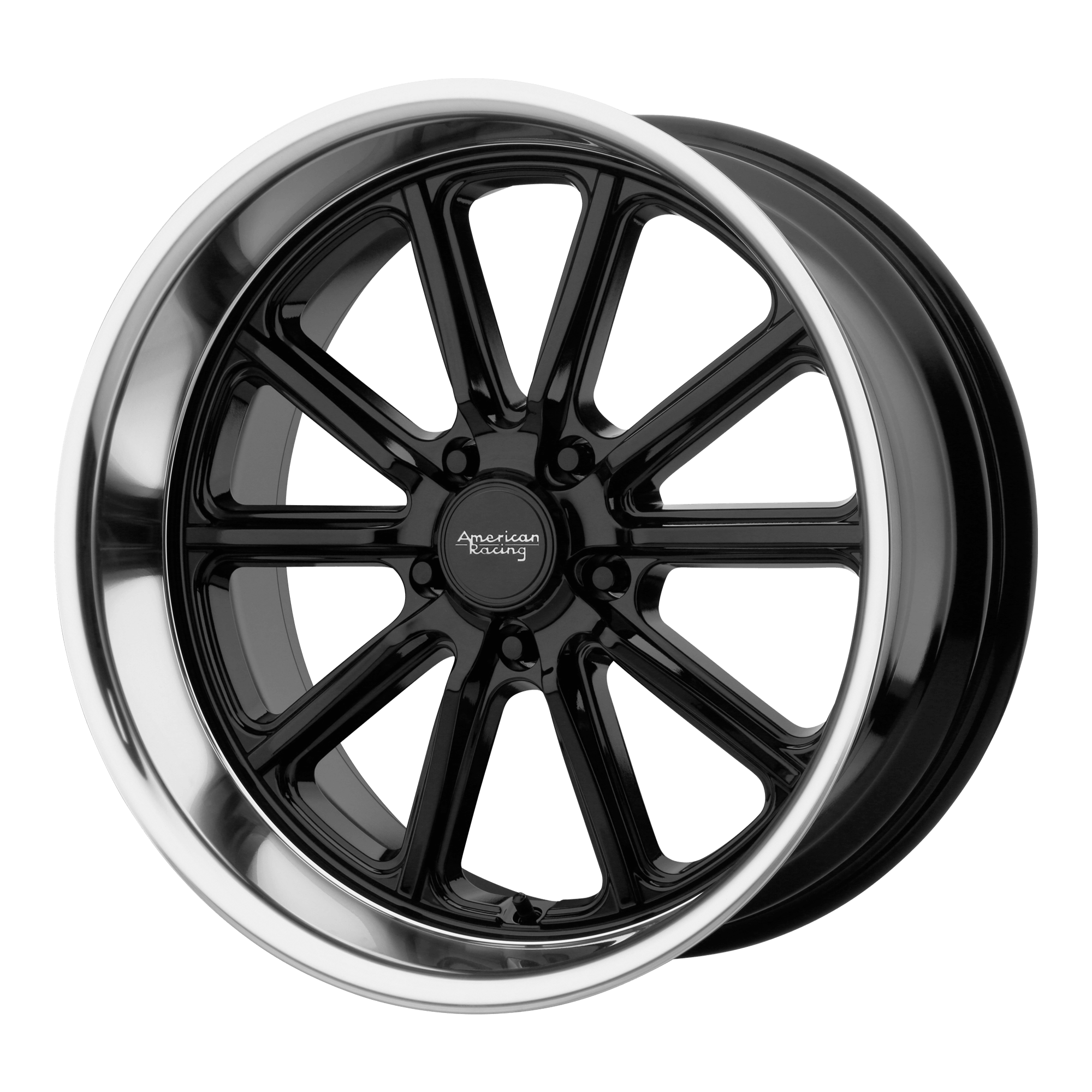 American Racing Vintage VN507 RODDER - Gloss Black W/ Diamond Cut Lip alloy wheel