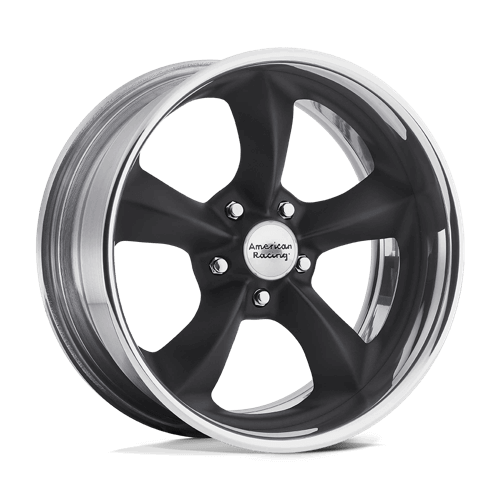 American Racing Vintage VN425 TORQ THRUST SL - Hot Rod Black W/ Pol Lip alloy wheel