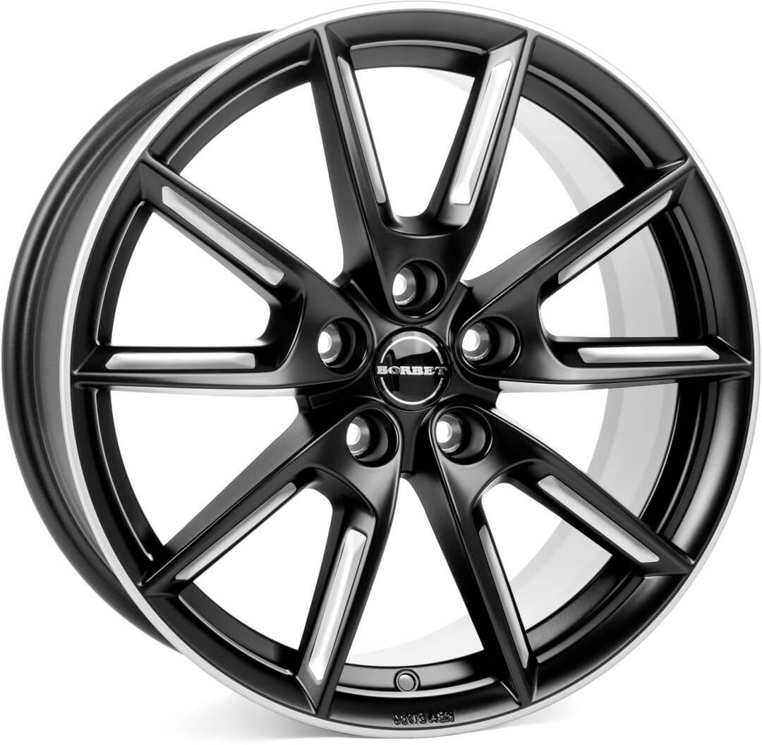 Borbet LX18 - Black Matt Silver Spoke Rim alloy wheel