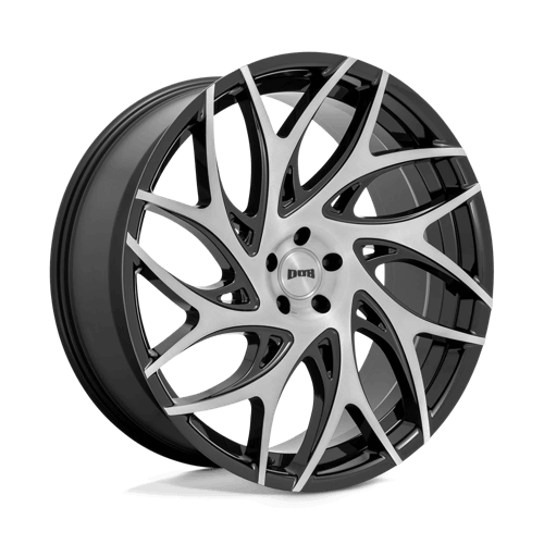 DUB 1PC S260 G.O.A.T. - Brushed Face W/ Gloss Black Dark Tint Spokes alloy wheel