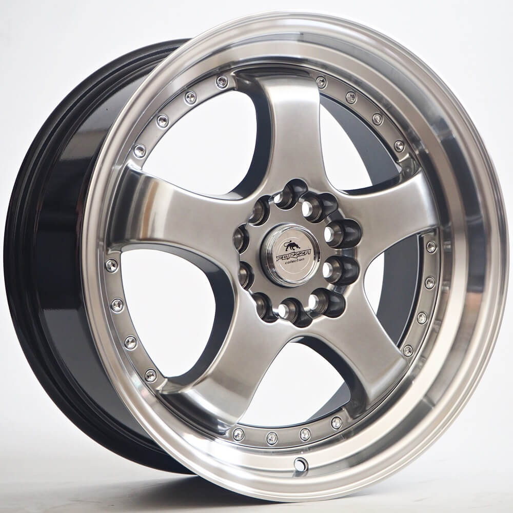 FORZZA Flamber - Hyper Black/lip Machined alloy wheel