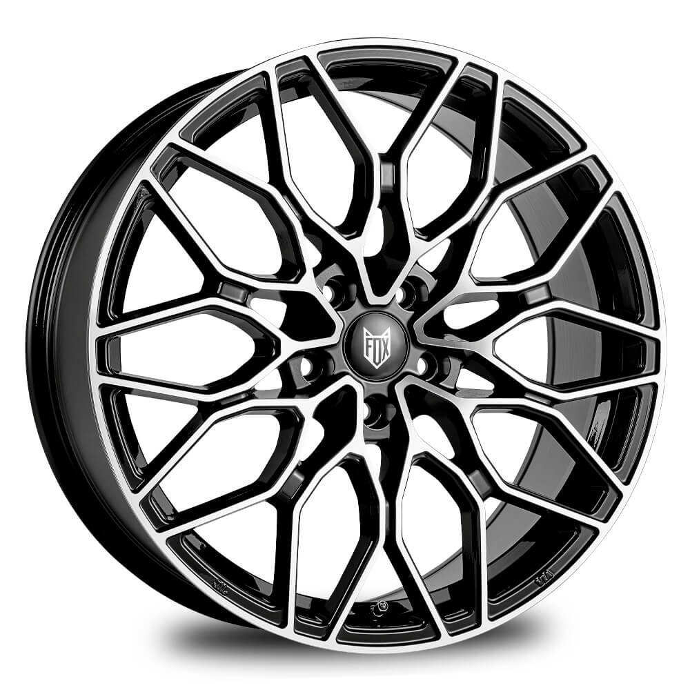 FOX FX9 - Black Polish alloy wheel
