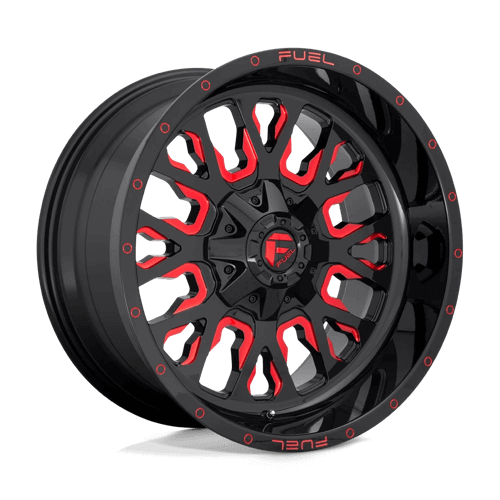 Fuel 1PC D612 STROKE - Gloss Black Red Tinted Clear alloy wheel
