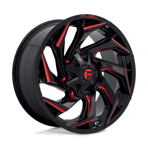 Fuel 1PC D755 REACTION - Gloss Black Milled W/ Red Tint alloy wheel