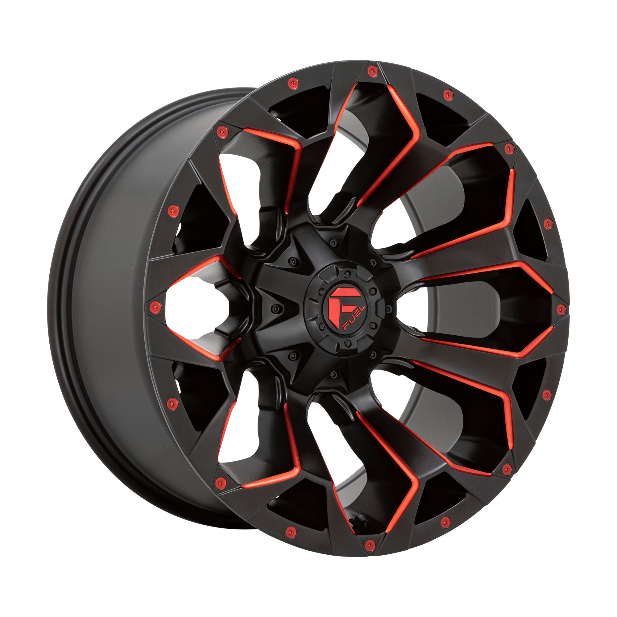 Fuel 1PC D787 ASSAULT - Matte Black Red Milled alloy wheel