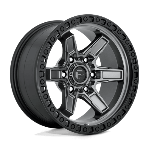 Fuel 1PC D698 KICKER - Matte Gun Metal Black Bead Ring alloy wheel