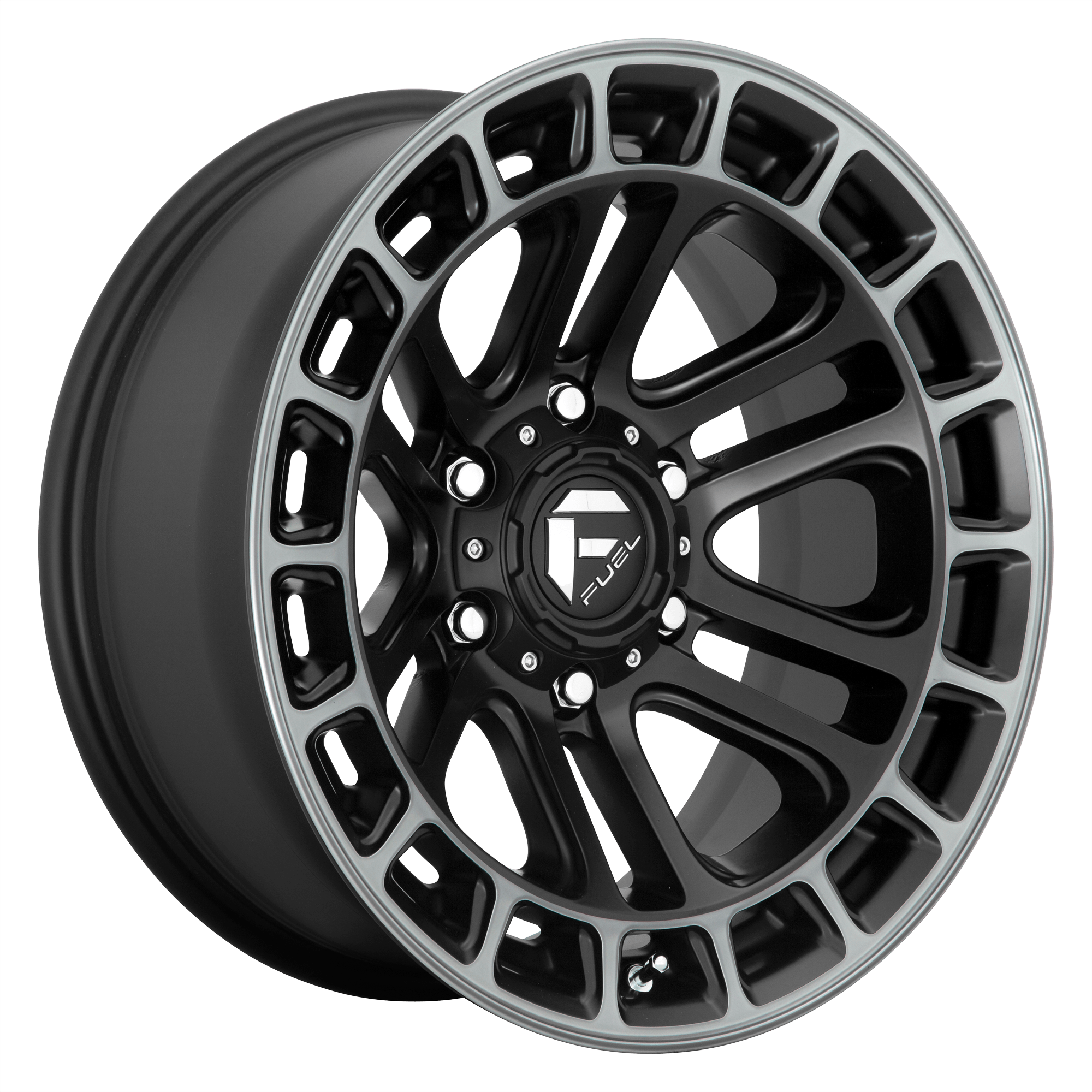 Fuel 1PC D720 HEATER - Matte Black Double Dark Tint Machined alloy wheel