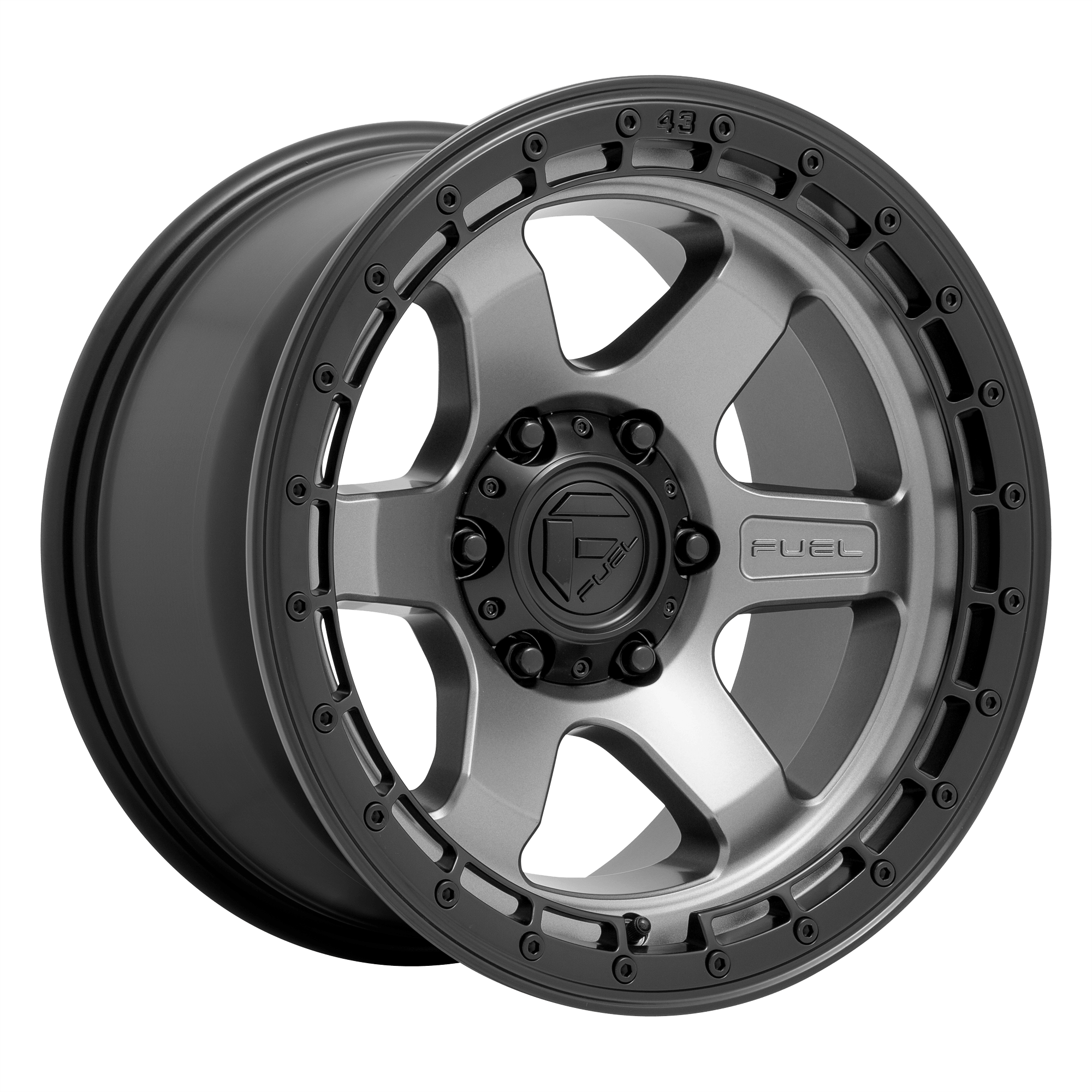 Fuel 1PC D752 BLOCK - Matte Gunmetal W/ Black Ring alloy wheel