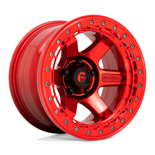 Fuel 1PC D123 BLOCK BEADLOCK - Candy Red W/ Candy Red Ring alloy wheel