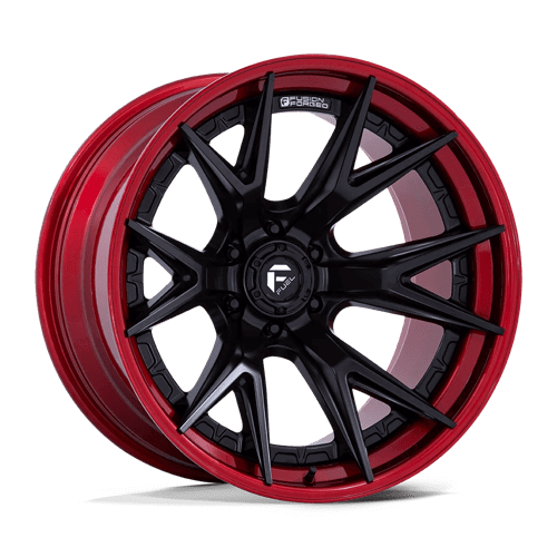 Fuel 1PC FC402 CATALYST - Matte Black W/ Candy Red Lip alloy wheel