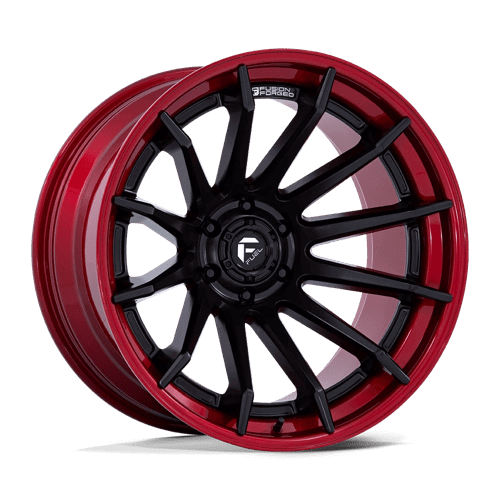 Fuel 1PC FC403 BURN - Matte Black W/ Candy Red Lip alloy wheel