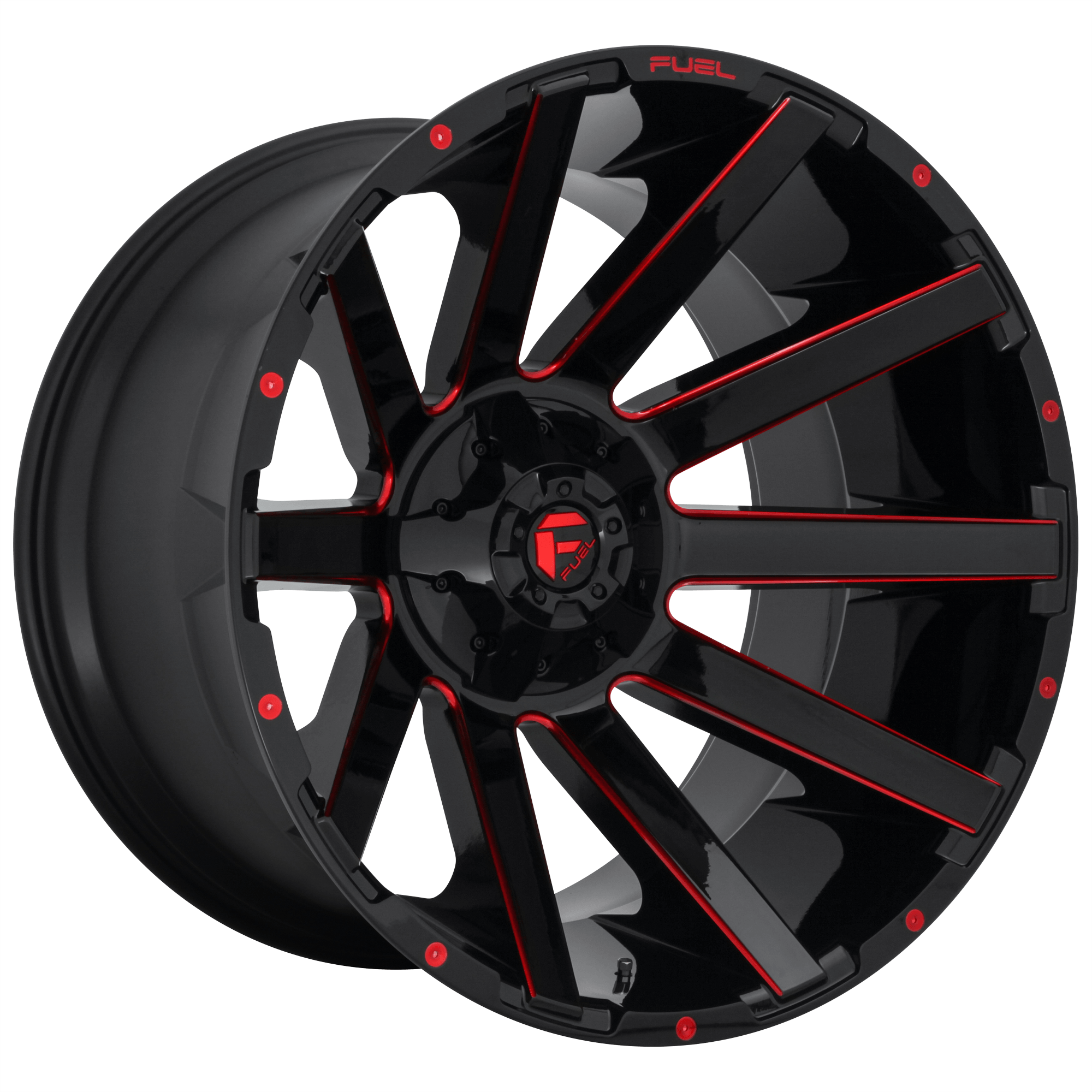 Fuel 1PC D643 CONTRA - Gloss Black W/ Red Tint alloy wheel