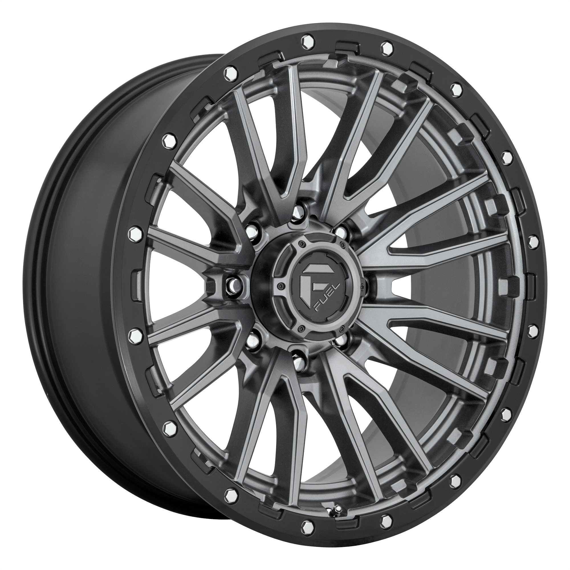 Fuel 1PC D680 REBEL - Matte Gunmetal Black Bead Ring alloy wheel