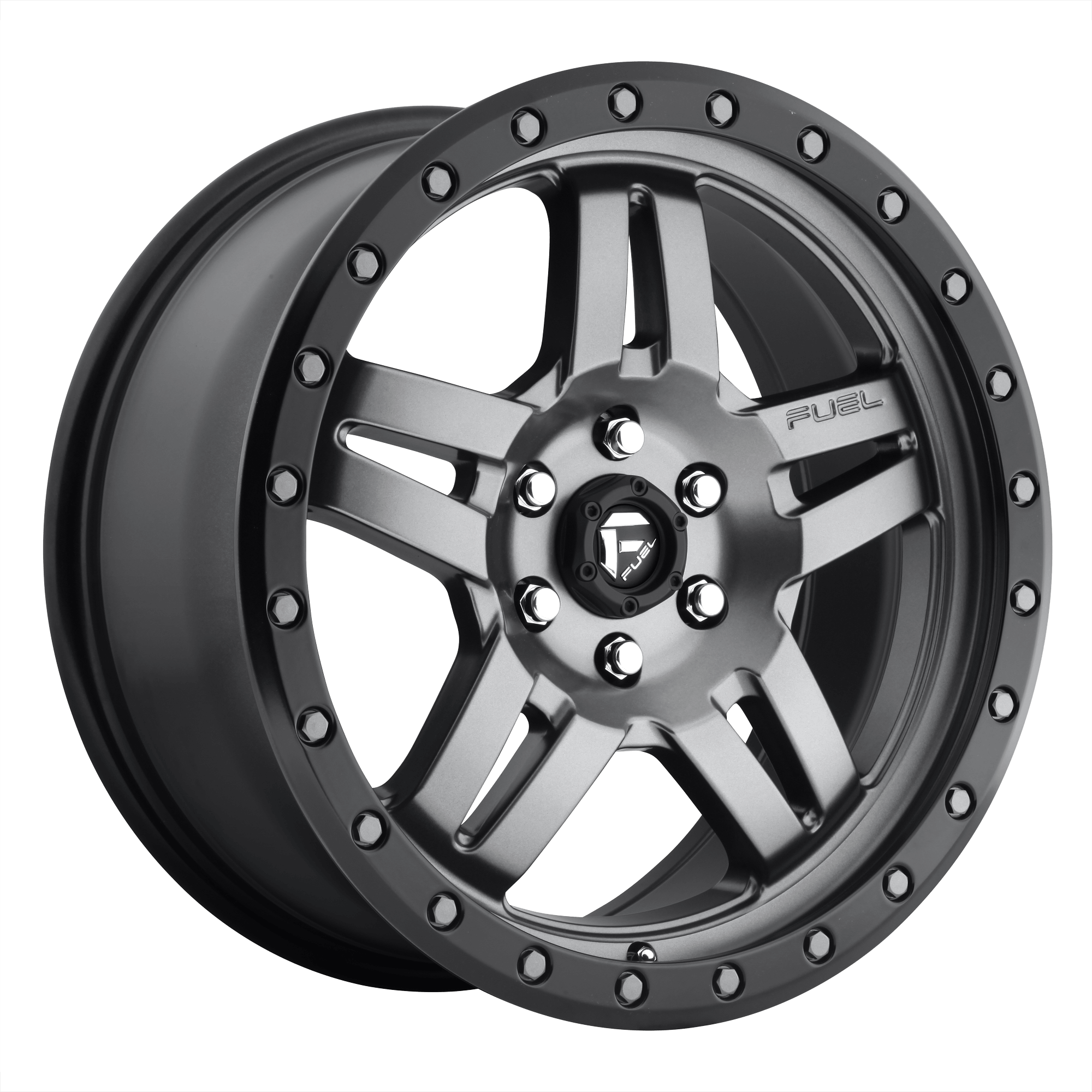 Fuel 1PC D558 ANZA - Matte Gunmetal Black Bead Ring alloy wheel