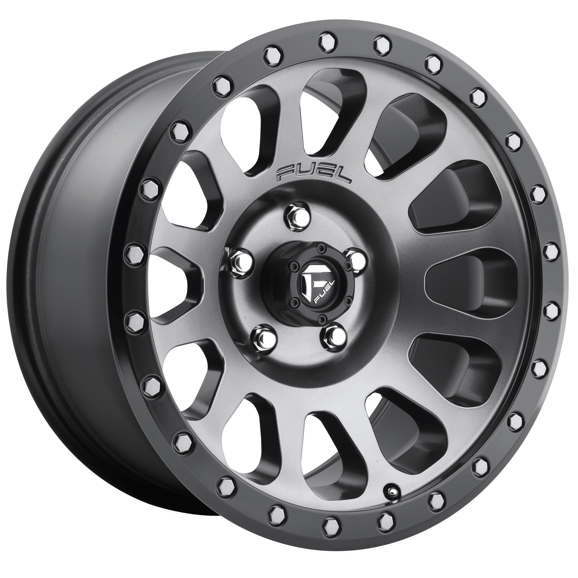 Fuel 1PC D601 VECTOR - Matte Gunmetal Black Bead Ring alloy wheel