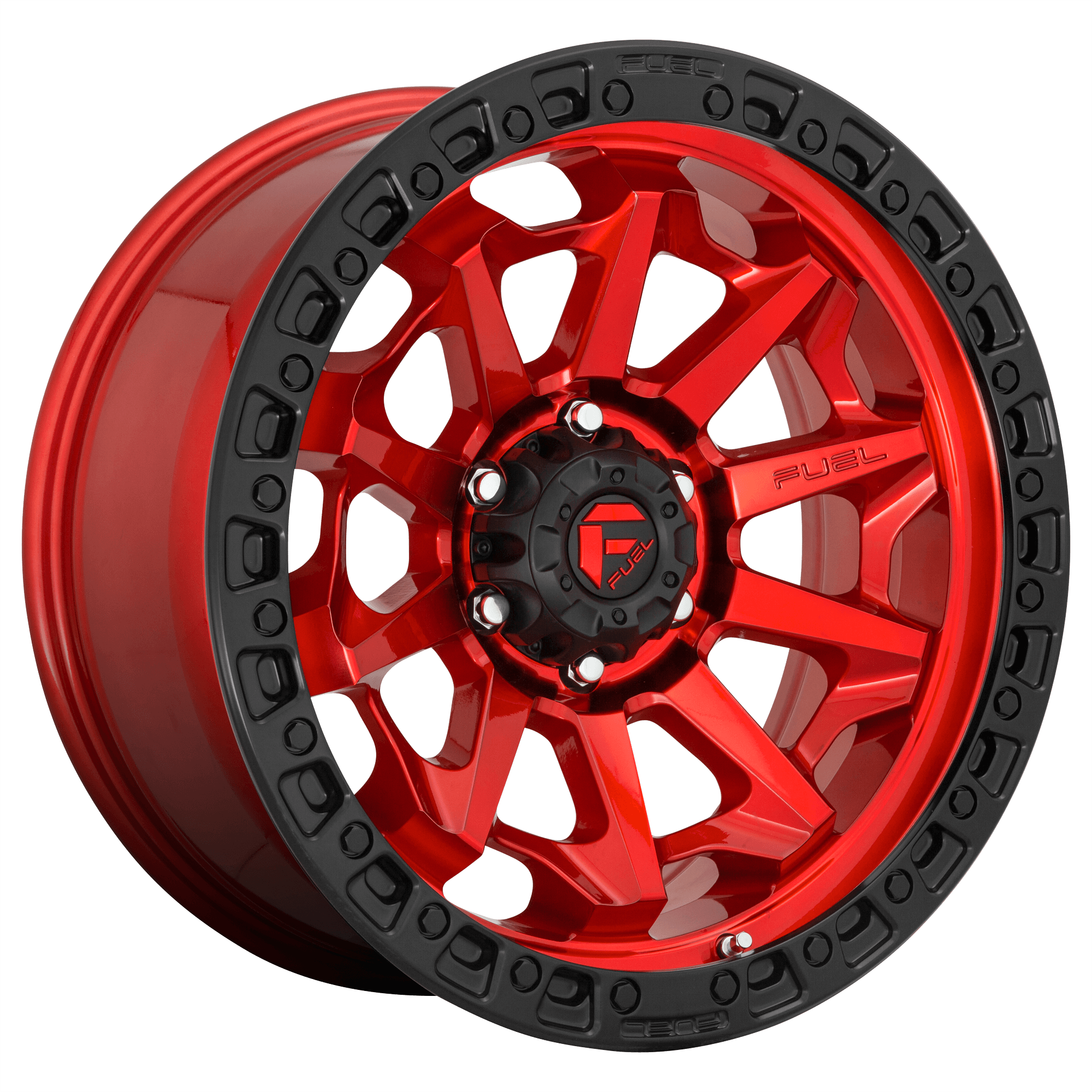 Fuel 1PC D695 COVERT - Candy Red W/ Black Bead Ring alloy wheel
