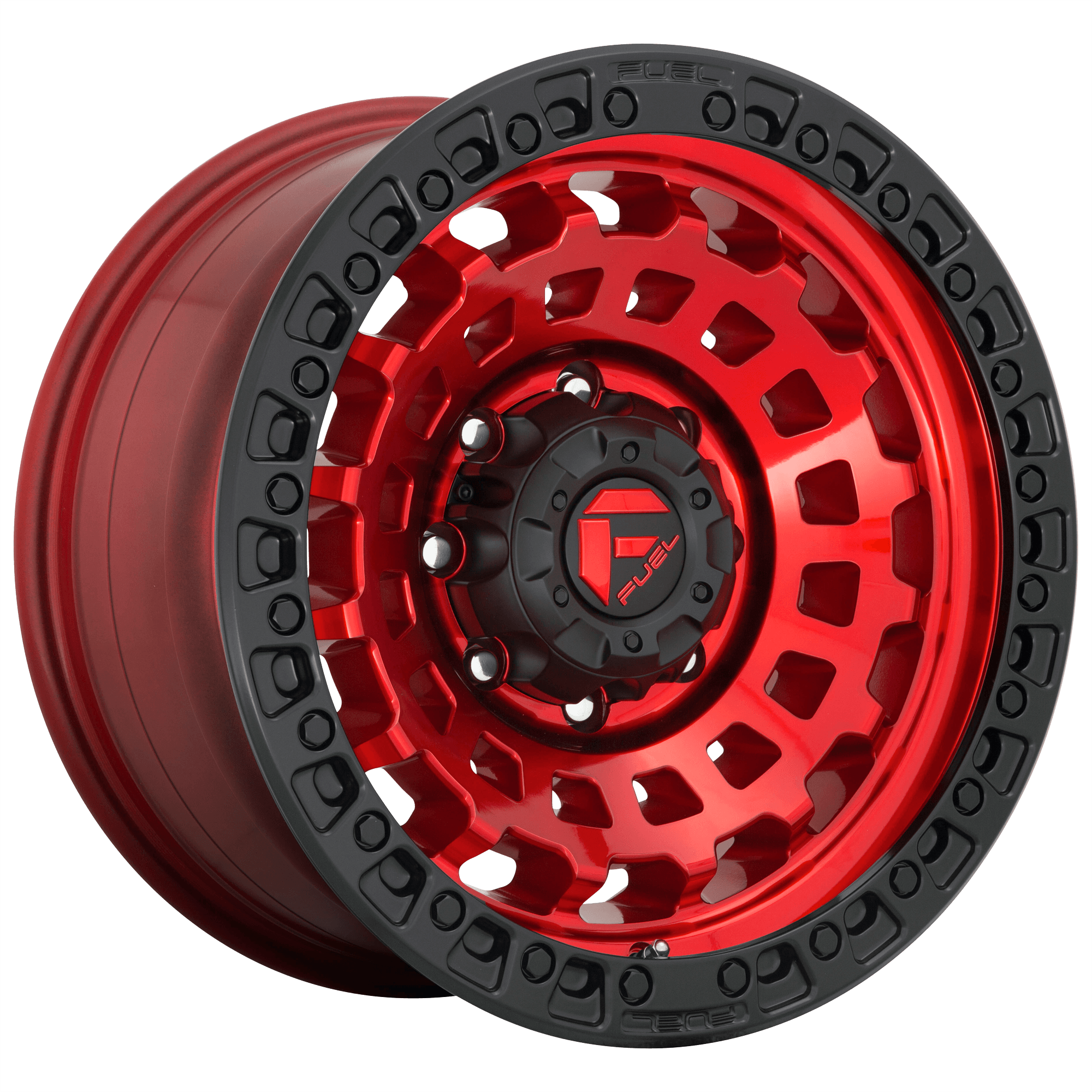 Fuel 1PC D632 ZEPHYR - Candy Red W/ Black Bead Ring alloy wheel