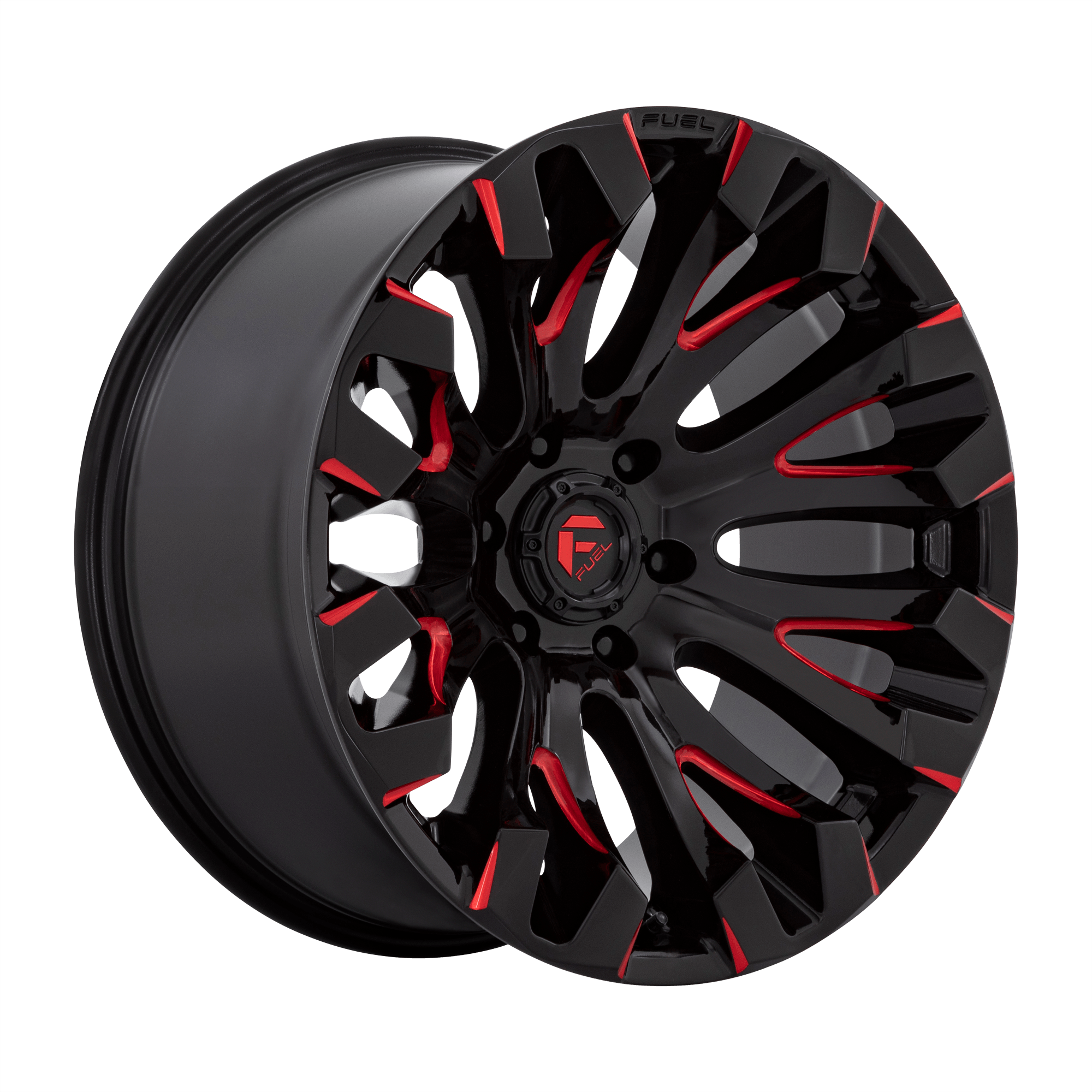 Fuel 1PC D829 QUAKE Gloss Black Milled W/ Red Tint Alloy Wheels