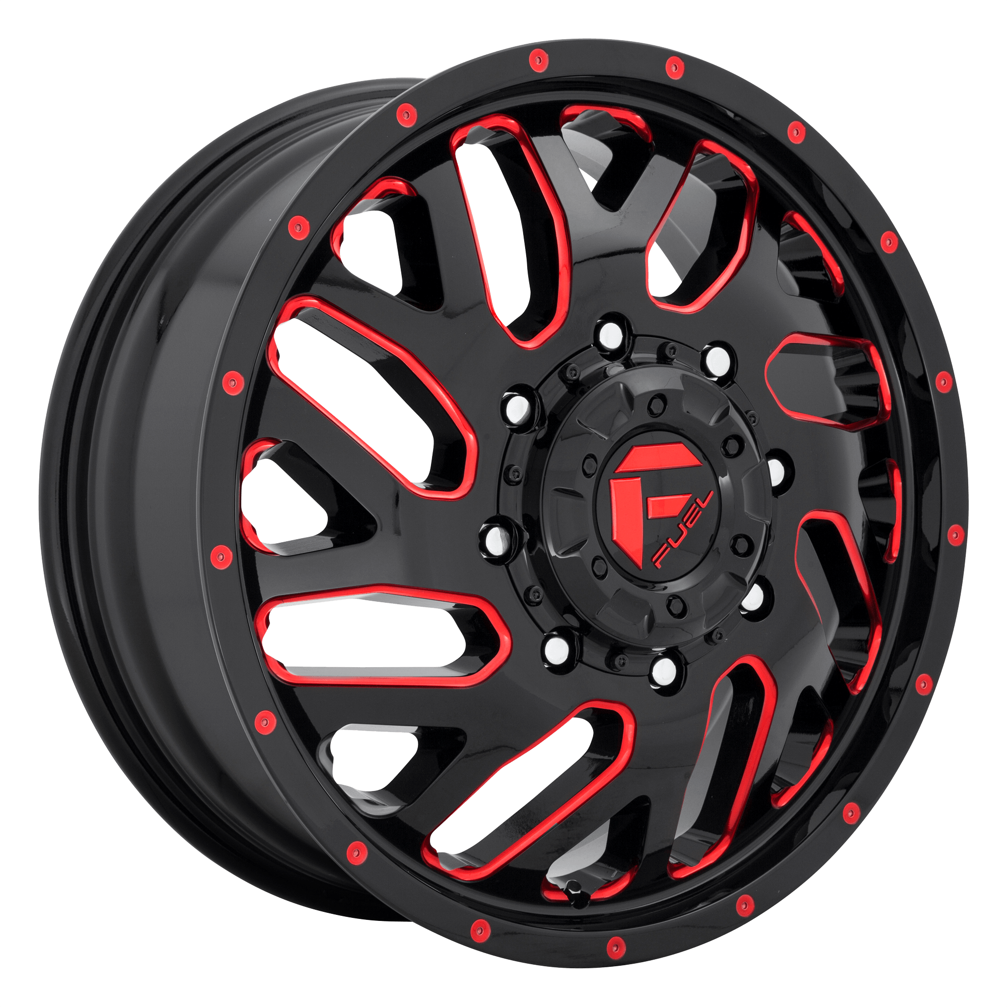 Fuel 1PC D656 TRITON - Gloss Black W/ Red Tint alloy wheel