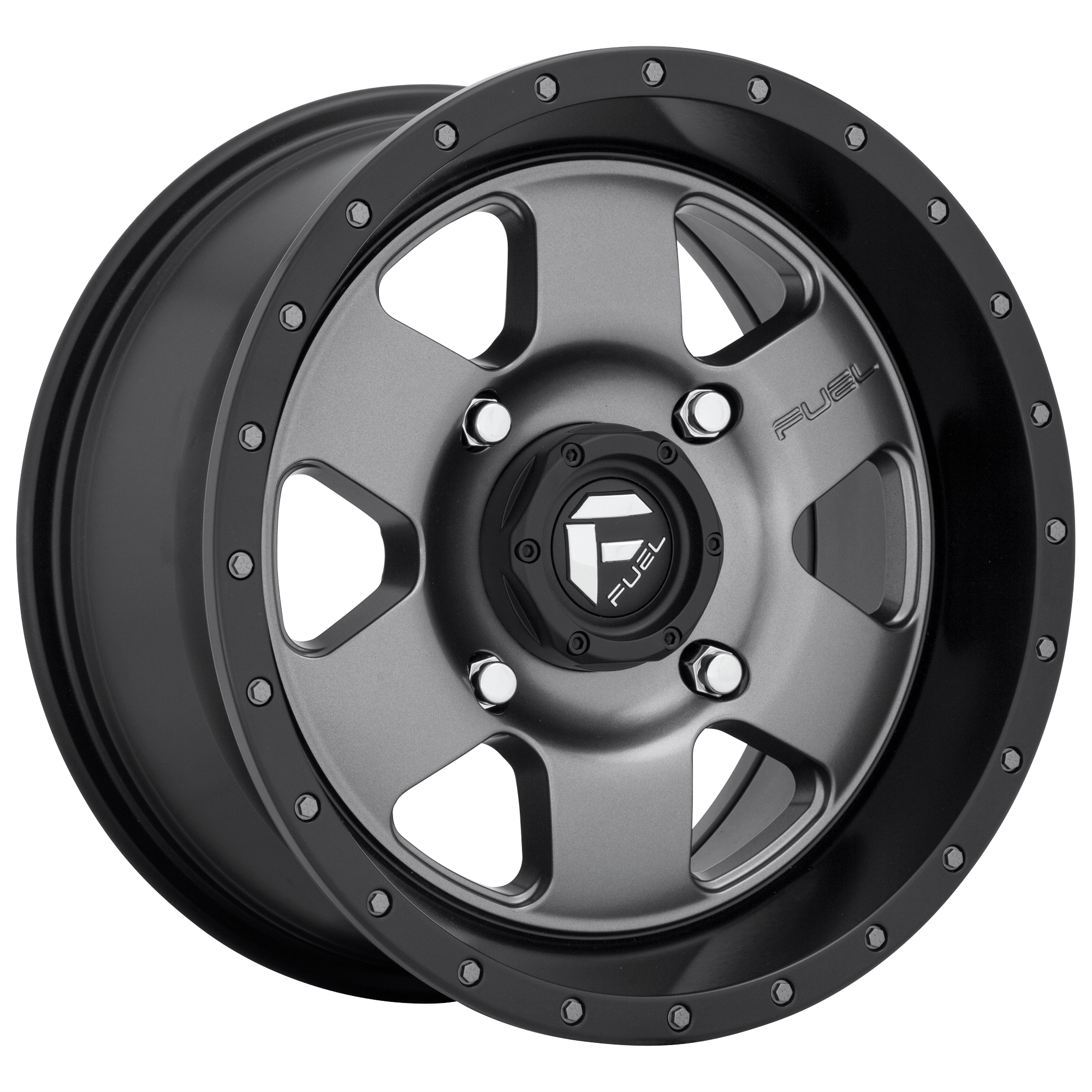 Fuel 1PC D619 PODIUM - Matte Gunmetal Black Bead Ring alloy wheel