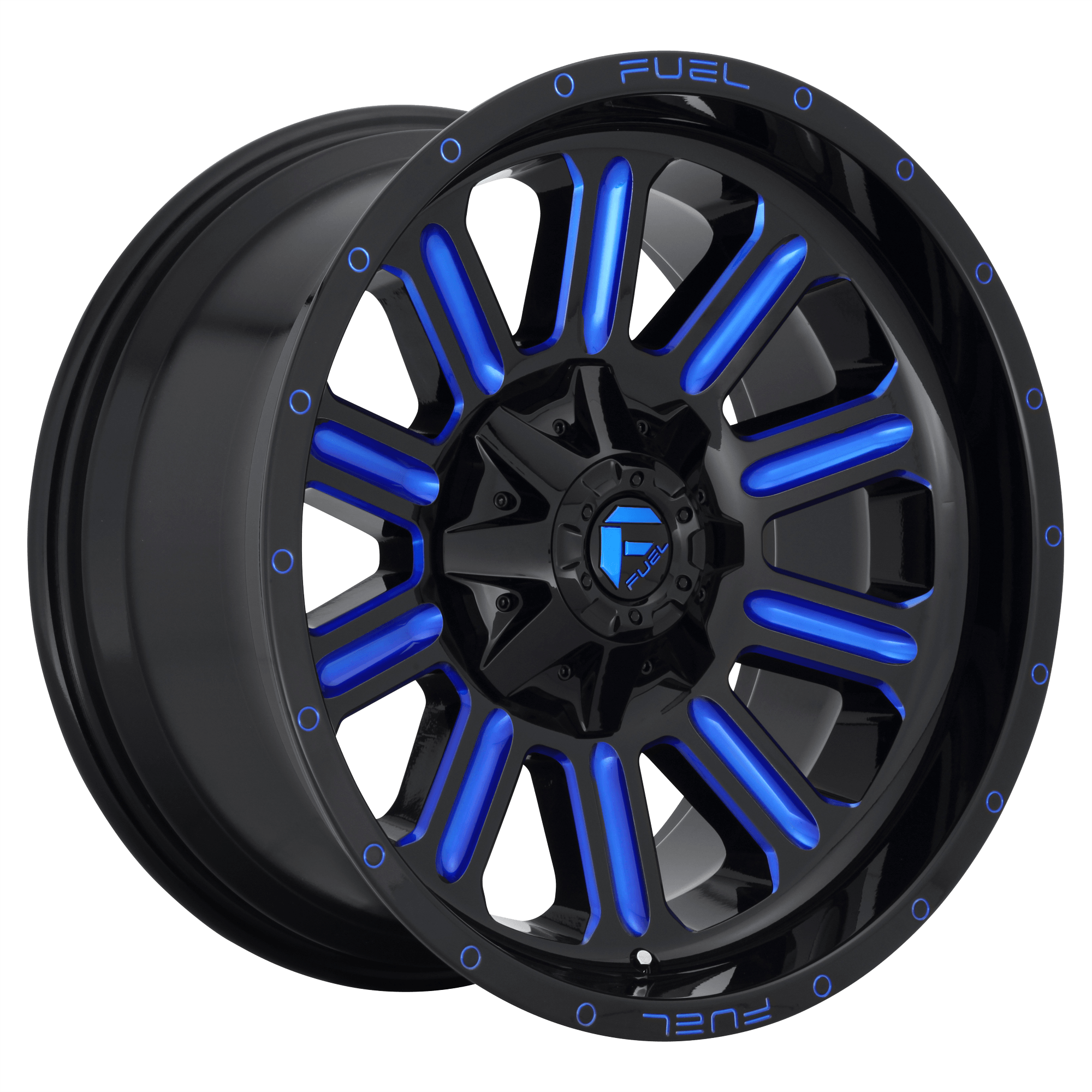 Fuel 1PC D646 HARDLINE - Gloss Black W/ Blue Tint alloy wheel