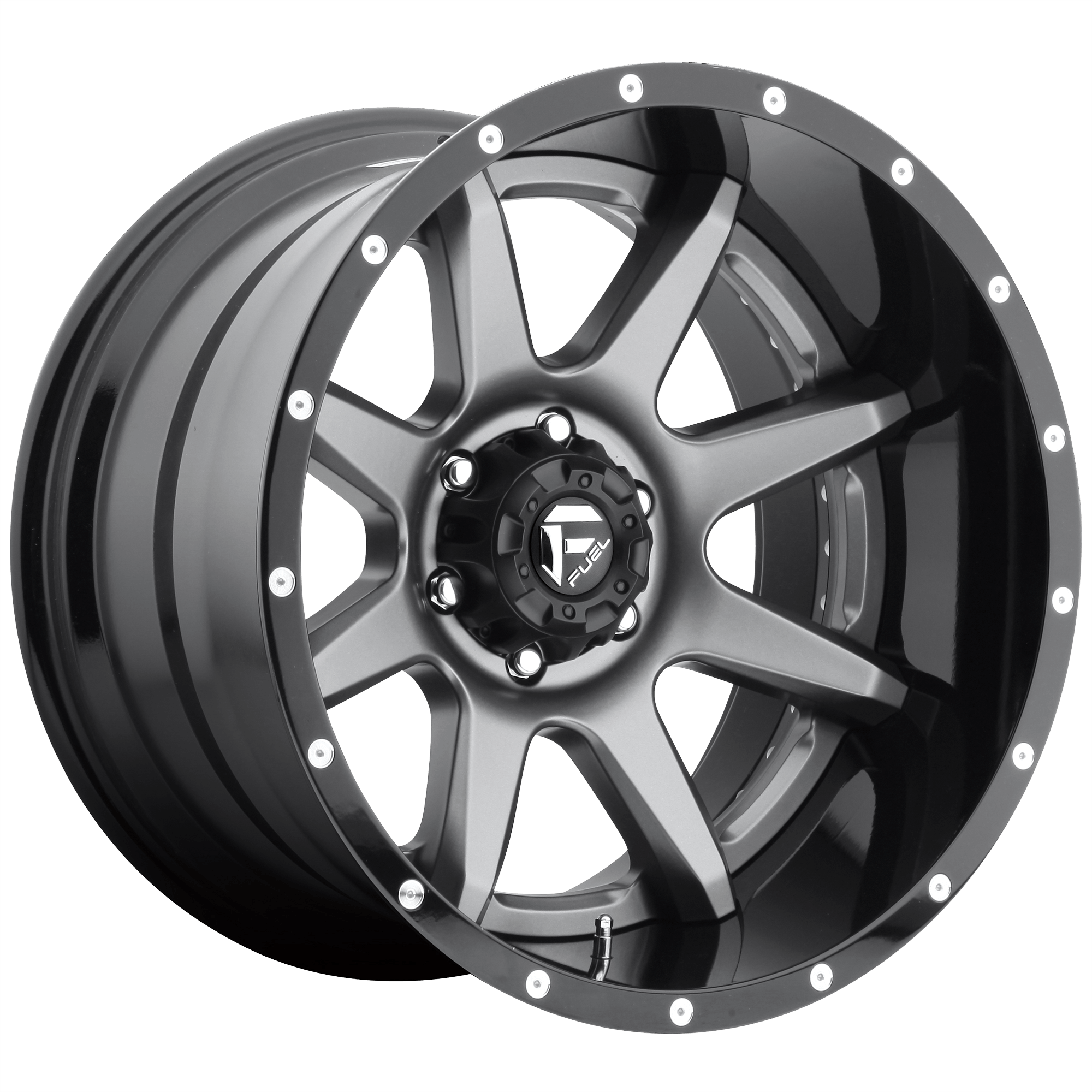 Fuel 1PC D238 RAMPAGE Matte Gunmetal Black Lip Alloy Wheels