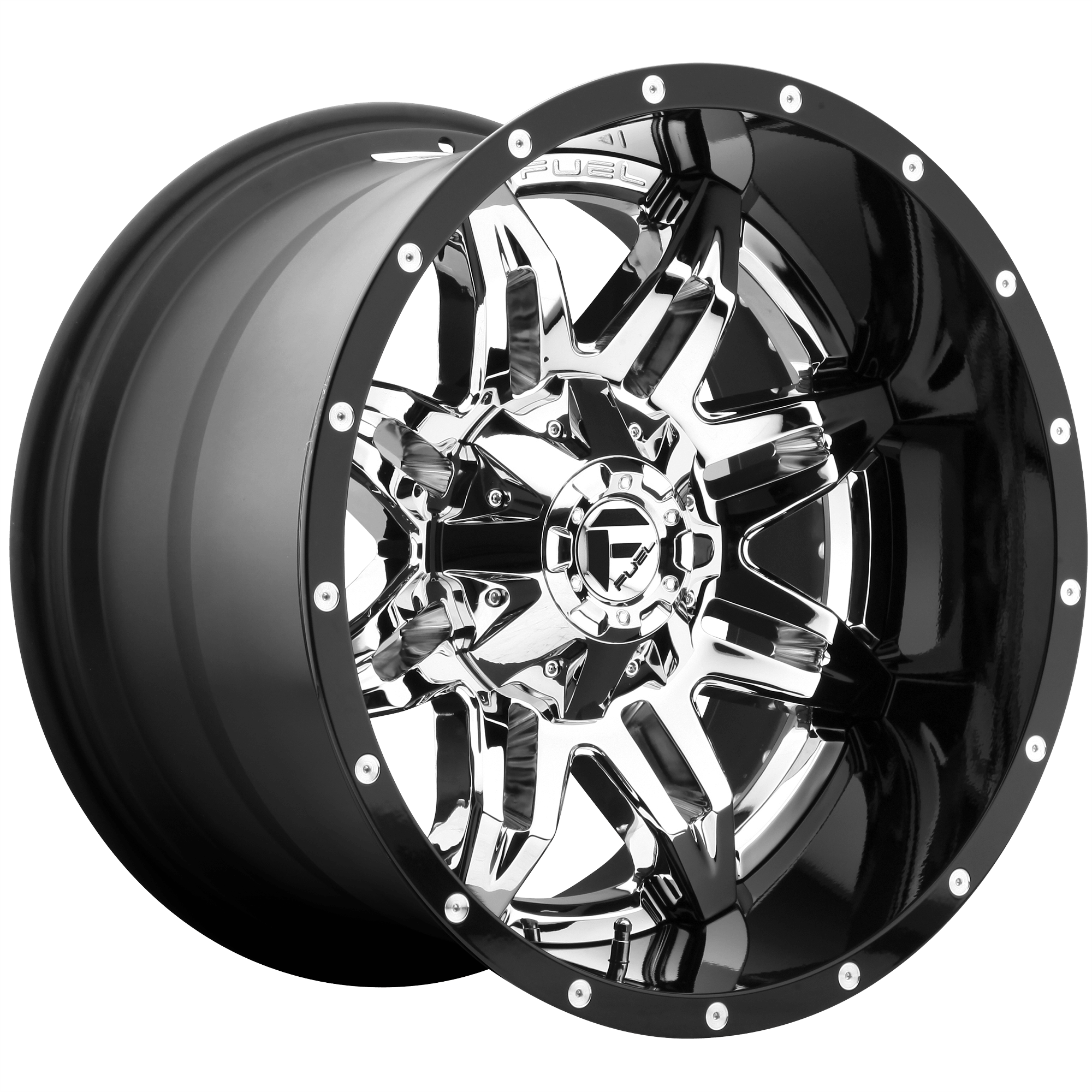 Fuel 1PC D266 LETHAL Chrome W/ Gloss Black Lip Alloy Wheels