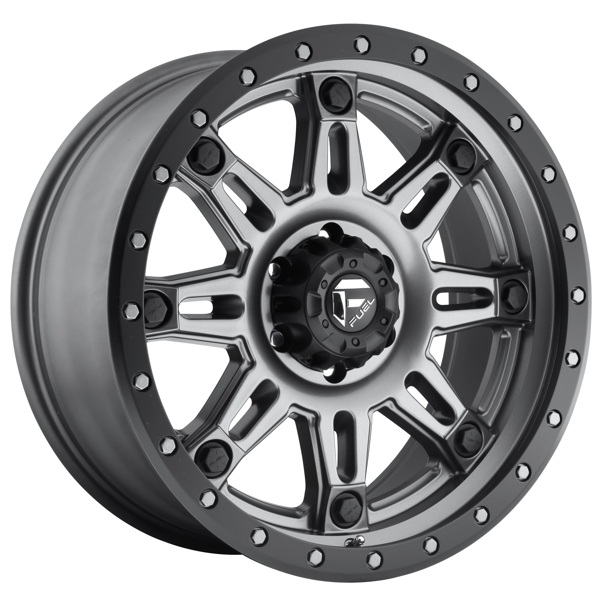 Fuel 1PC D568 HOSTAGE III Matte Gunmetal Black Bead Ring Alloy Wheels