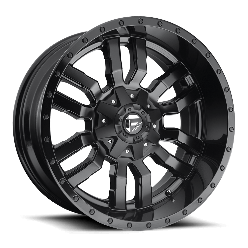 Fuel 1PC D596 SLEDGE - Matt Black With Gloss Black Lip alloy wheel