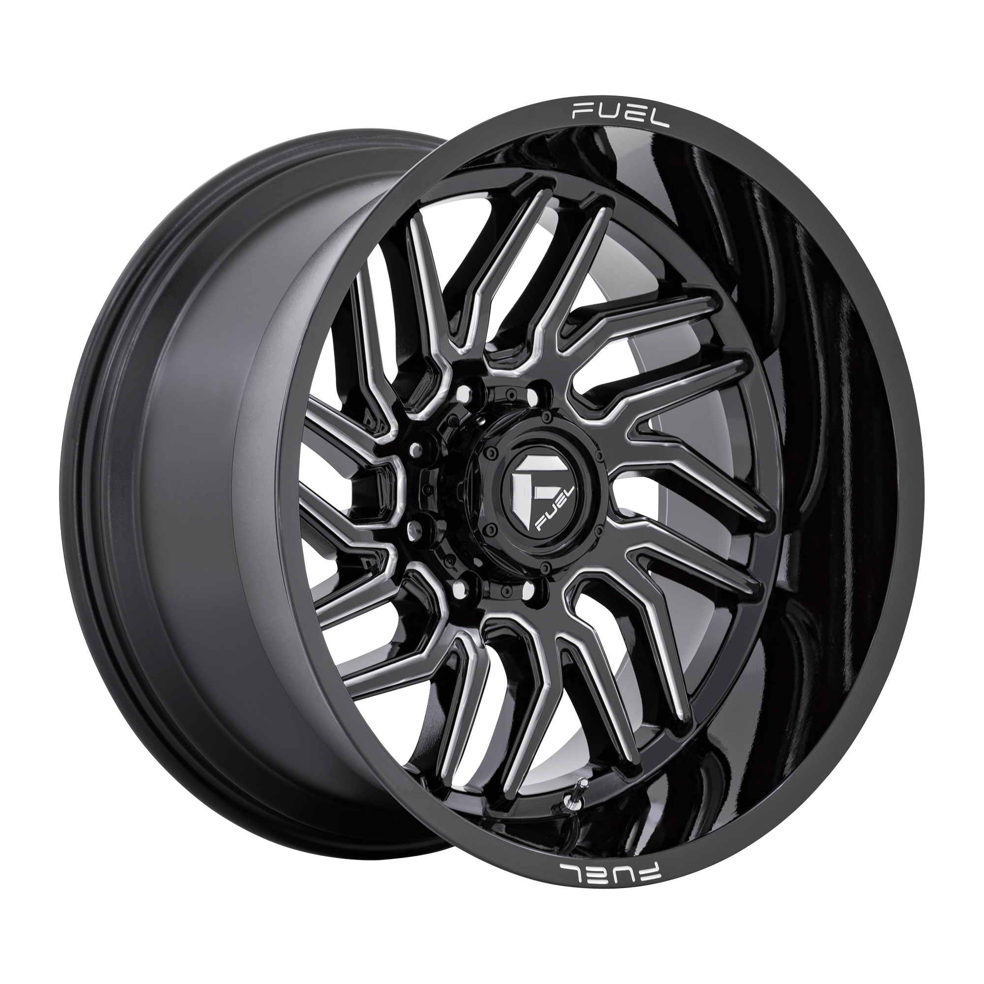 Fuel 1PC D807 HURRICANE - Gloss Black Milled alloy wheel