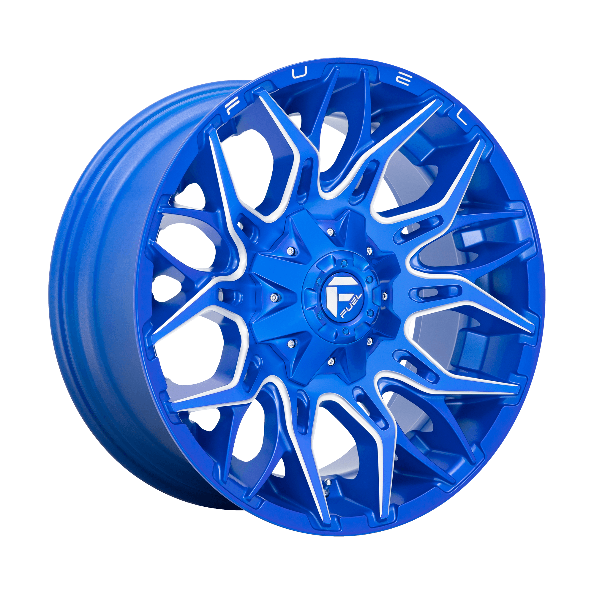 Fuel 1PC D770 TWITCH - Anodized Blue Milled alloy wheel