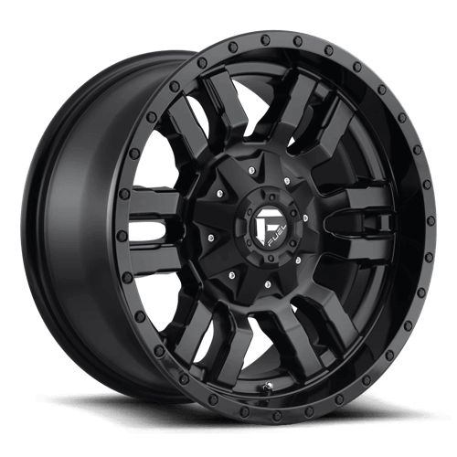 Fuel 1PC D596 SLEDGE - Matte Black Gloss Black Lip alloy wheel