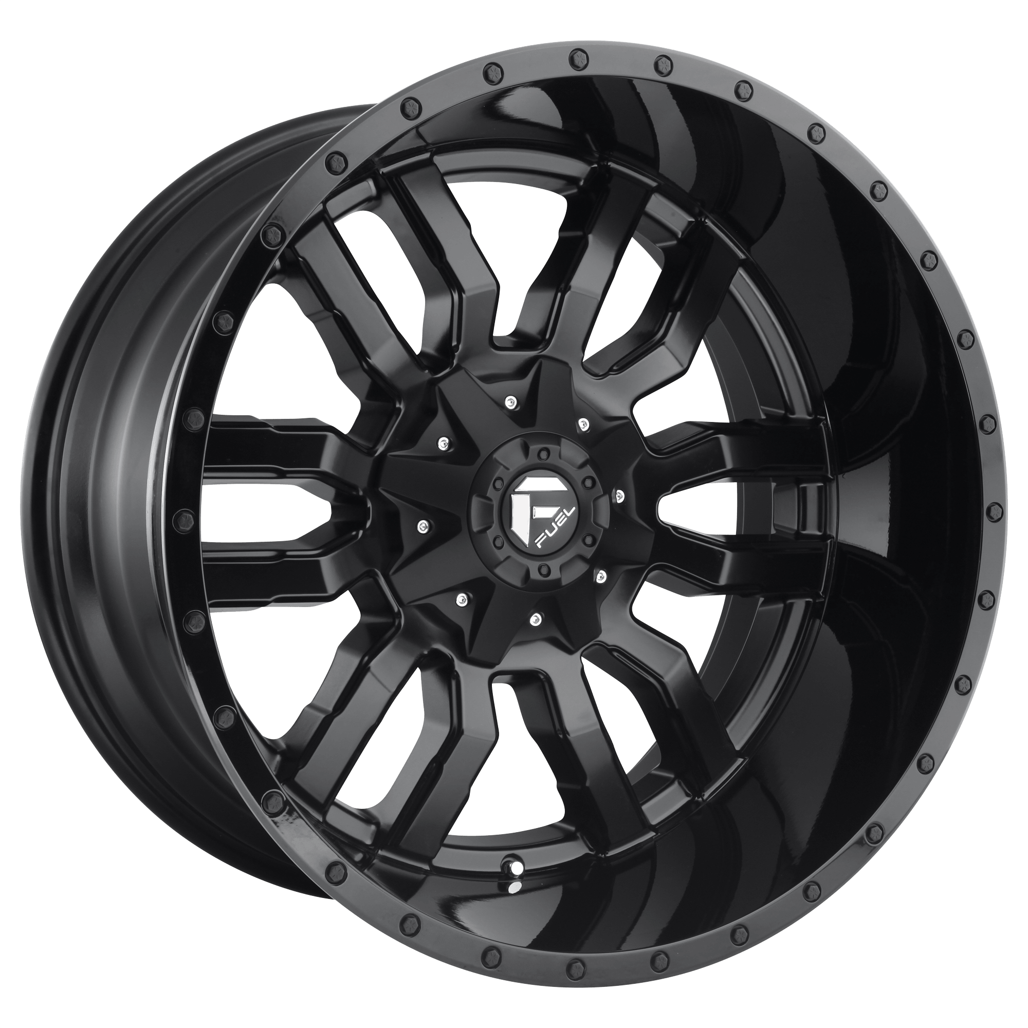 Fuel 1PC D596 SLEDGE - Matte Black Gloss Black Lip alloy wheel