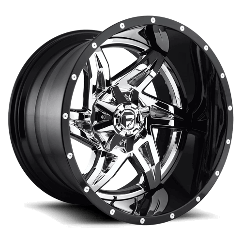Fuel 2PC D272 ROCKER - Chrome Plated Gloss Black Lip alloy wheel
