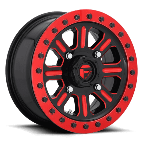 Fuel UTV D911 HARDLINE BEADLOCK - Gloss Black Red Tinted Clear alloy wheel