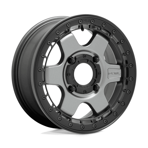Fuel UTV D923 BLOCK BEADLOCK - Matte Gun Metal W/ Black Ring alloy wheel