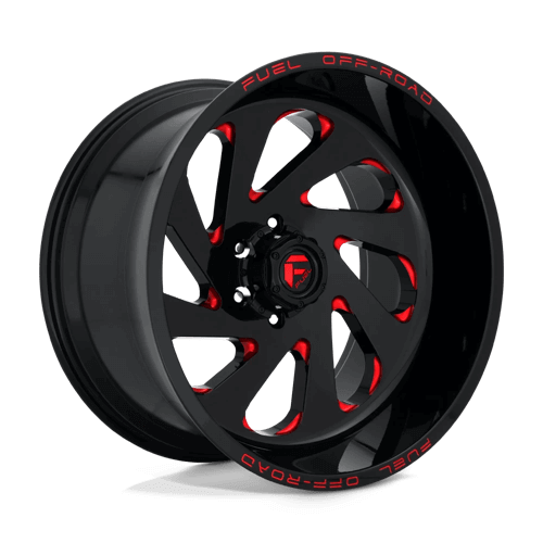 Fuel D638 VORTEX - Gloss Black Tinted Red Clear alloy wheel