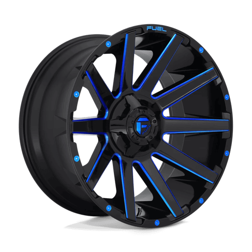 Fuel D644 CONTRA - Gloss Black With Blue Tinted Clear alloy wheel