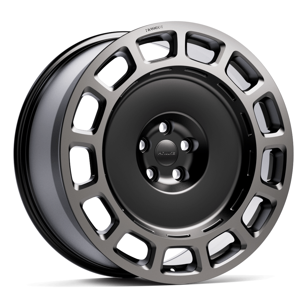 HAWKE WHEELS Octad(rear) - Matt Black With Grey alloy wheel
