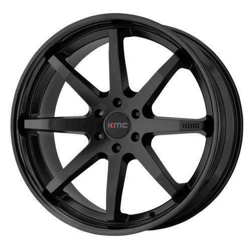 KMC KM715 REVERB - Satin Black W/ Gloss Black Lip alloy wheel