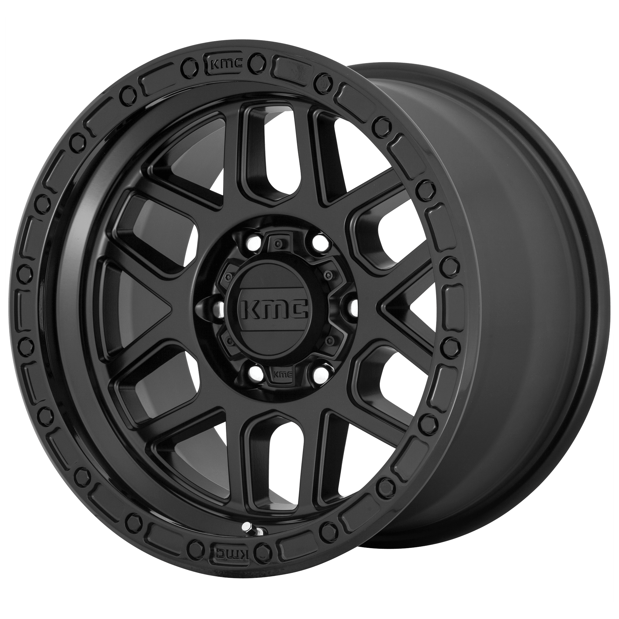 KMC KM544 MESA Satin Black W/ Gloss Black Lip Alloy Wheels