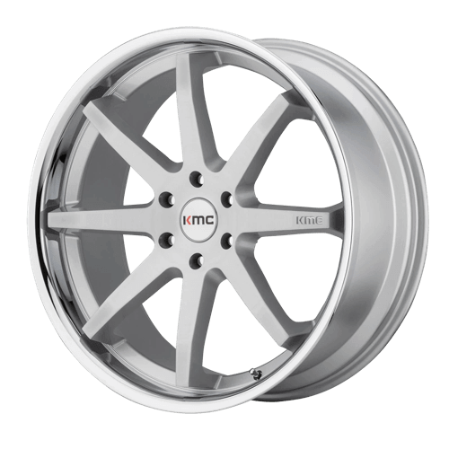 KMC KM715 REVERB - Brushed Silver W/ Chrome Lip alloy wheel
