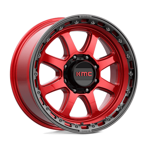 KMC KM548 CHASE - Candy Red W/ Black Lip alloy wheel