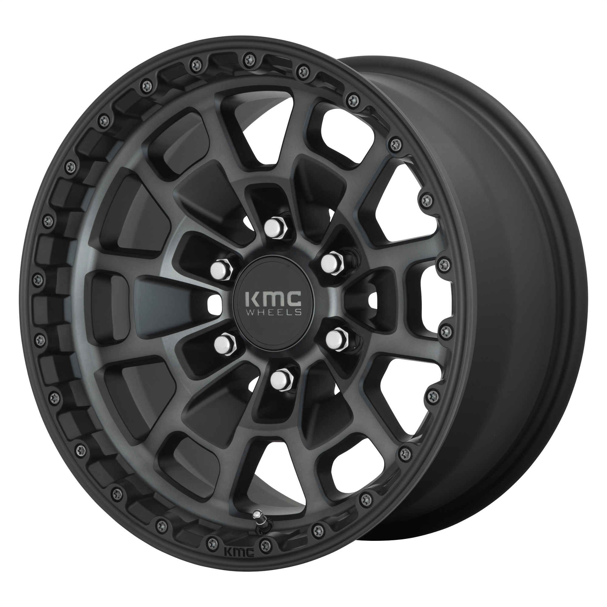 KMC KM718 SUMMIT Satin Black W/ Gray Tint Alloy Wheels