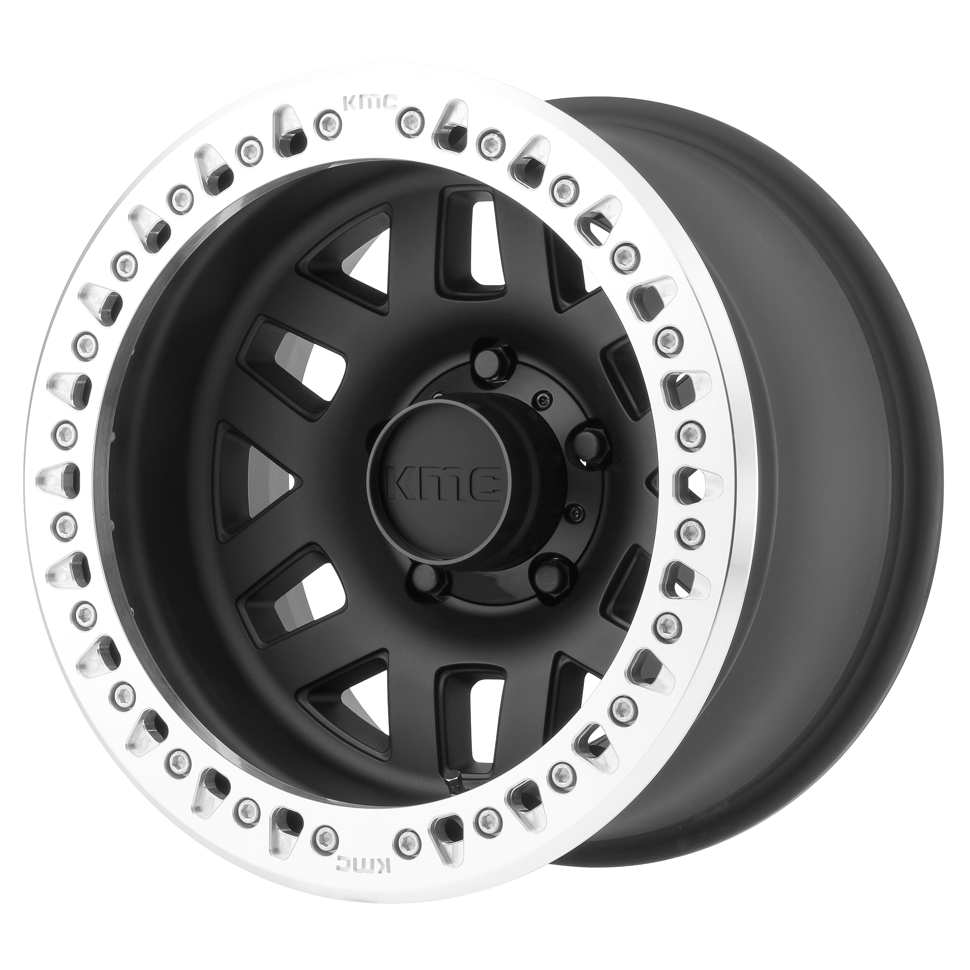 KMC KM229 MACHETE CRAWL BEADLOCK Satin Black W/ Machined Ring Alloy Wheels