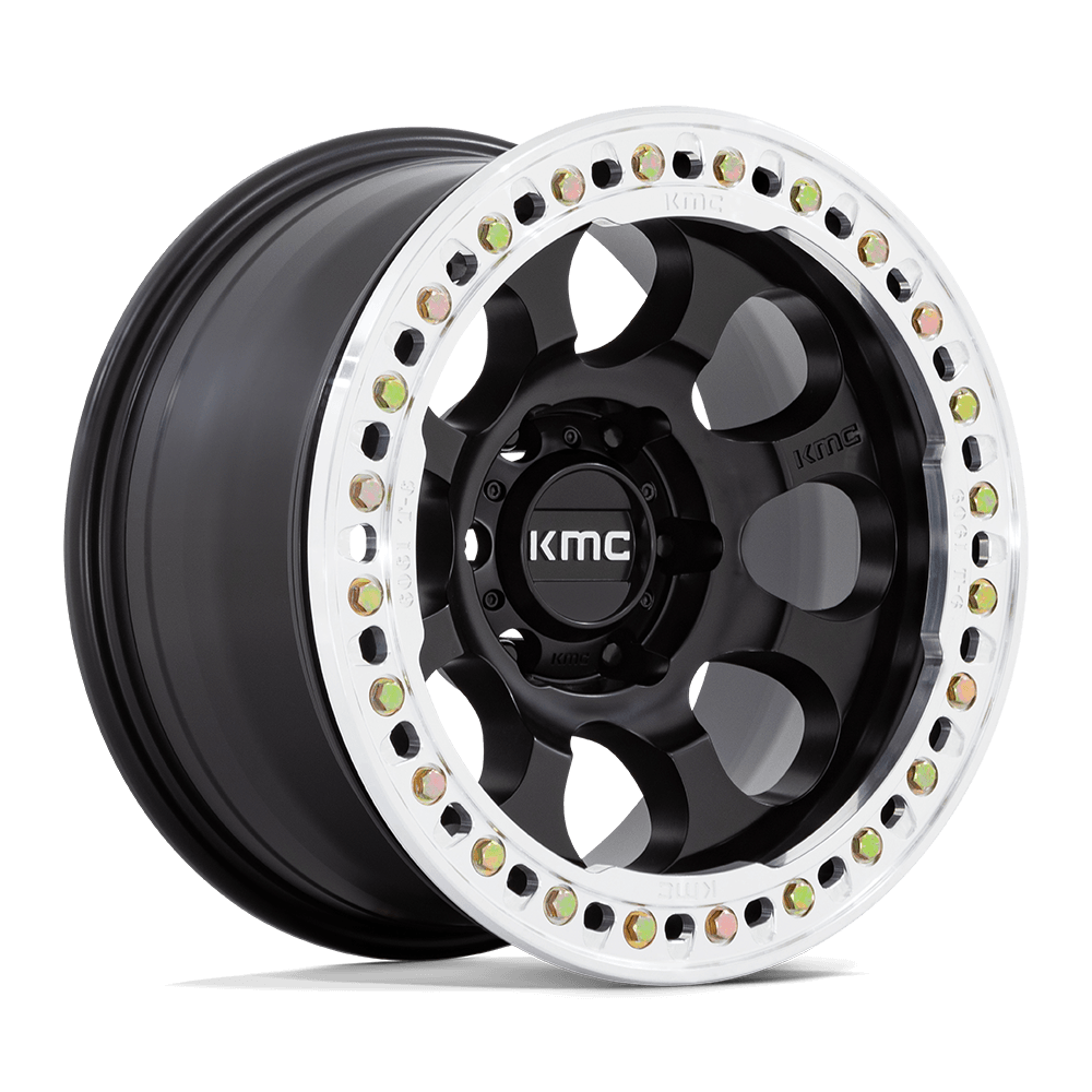 KMC KM237 RIOT BEADLOCK Satin Black W/ Machined Ring Alloy Wheels