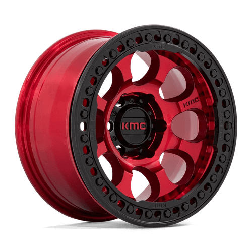 KMC KM237 RIOT BEADLOCK - Candy Red W/ Satin Black Ring alloy wheel
