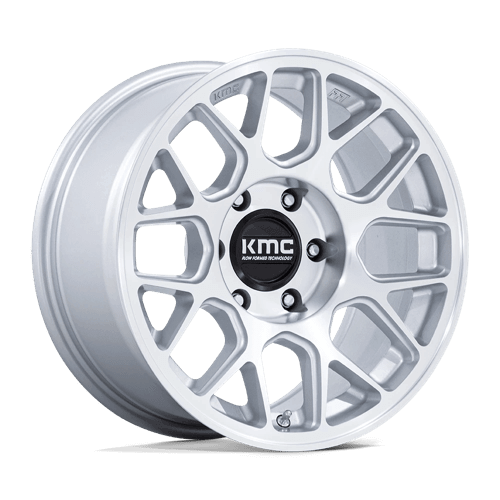 KMC KM730 HATCHET - Gloss Silver W/ Machined Face alloy wheel