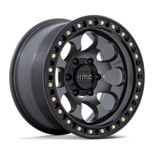 KMC KM550 RIOT SBL - Anthracite W/ Satin Black Lip alloy wheel